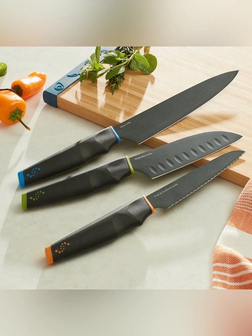 Princess House, Vida Sana Series, Set of 3 knives. New In Box.